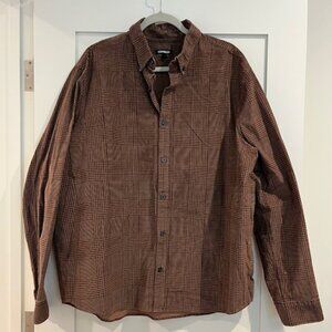 NWOT Mens Brown Corduroy Button Shirt